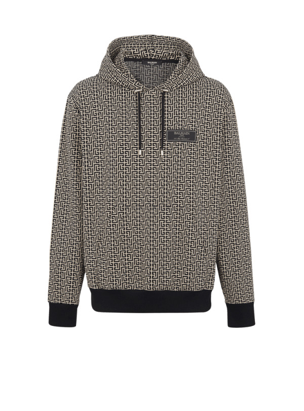 balmain paris Hoodie monogramme noir - Homme