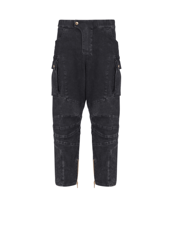 balmain paris Jean cargo en denim noir - Homme
