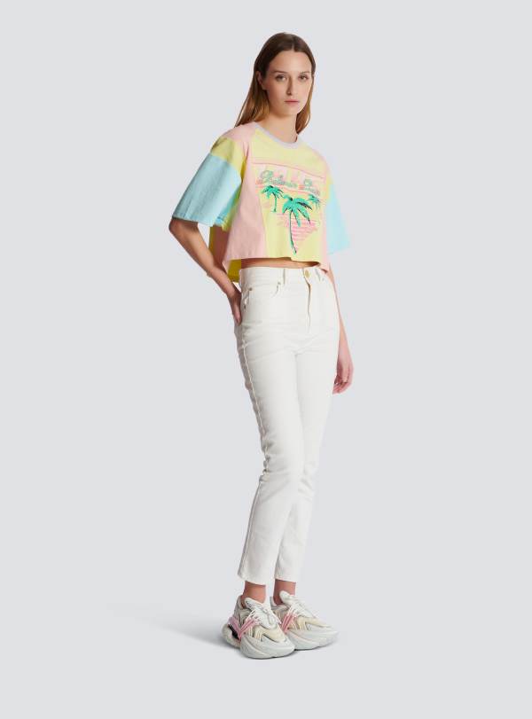 Balmain Paris Jean Coupe Slim Blanc - Femme