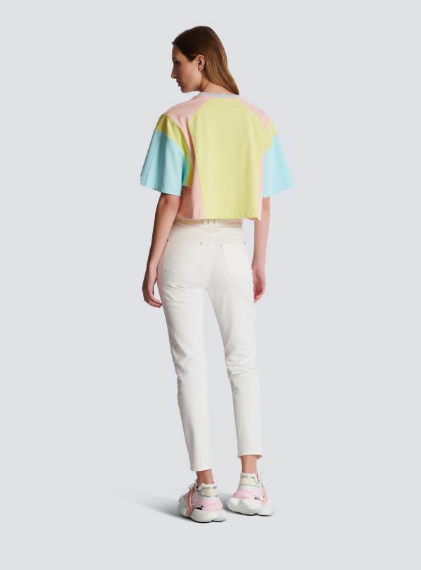 Balmain Paris Jean Coupe Slim Blanc - Femme