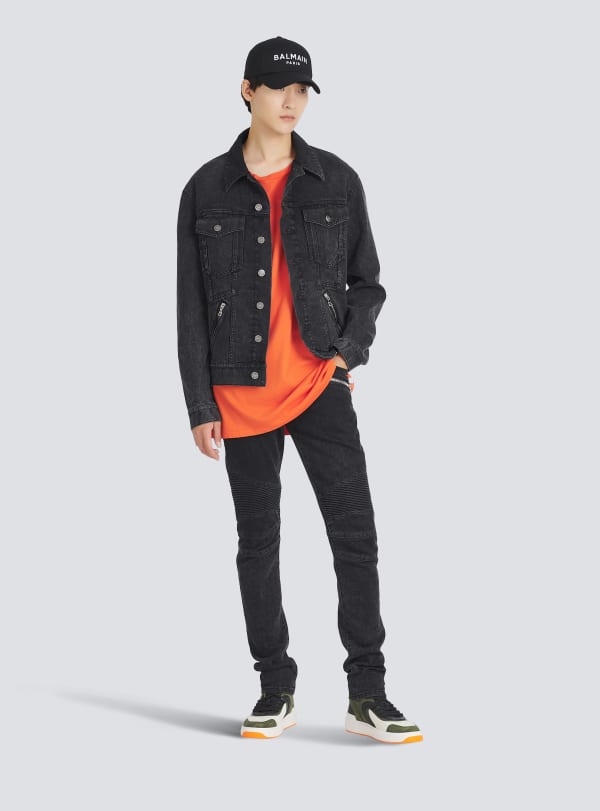 Balmain Paris Jean Coupe Slim En Coton Noir - Homme