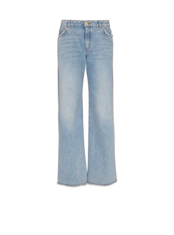 balmain paris Jean droit en denim bleu - Femme