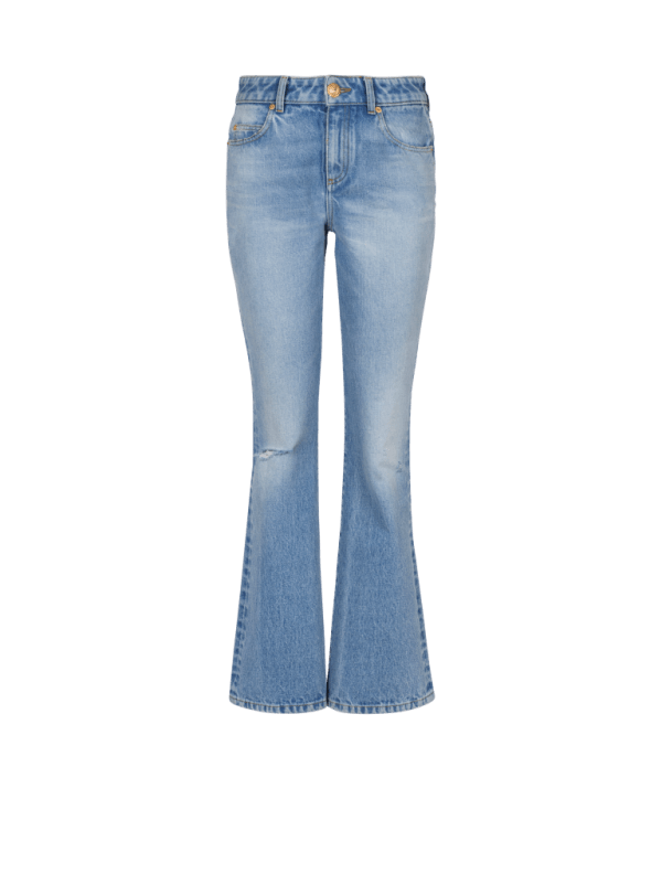 balmain paris Jean flare en denim bleu - Femme