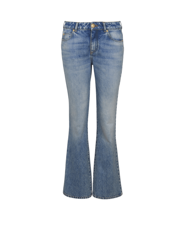 balmain paris Jean flare en denim bleu - Femme