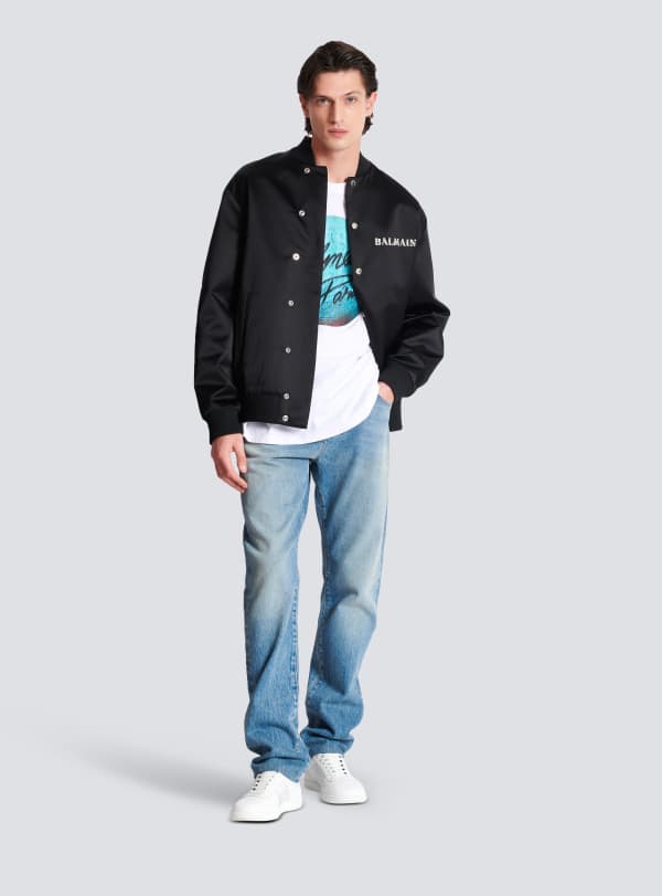 Balmain Paris Jean Regular En Denim Bleu - Homme