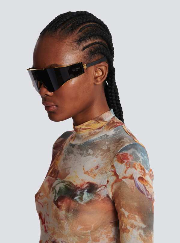 Balmain Paris Lunettes De Soleil Fleche Noir - Femme