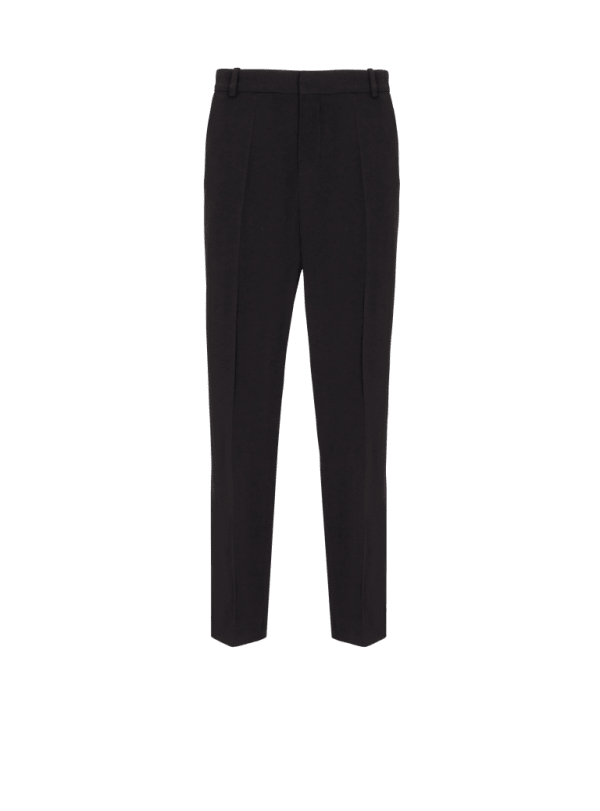 balmain paris Pantalon droit en crêpe noir - Homme