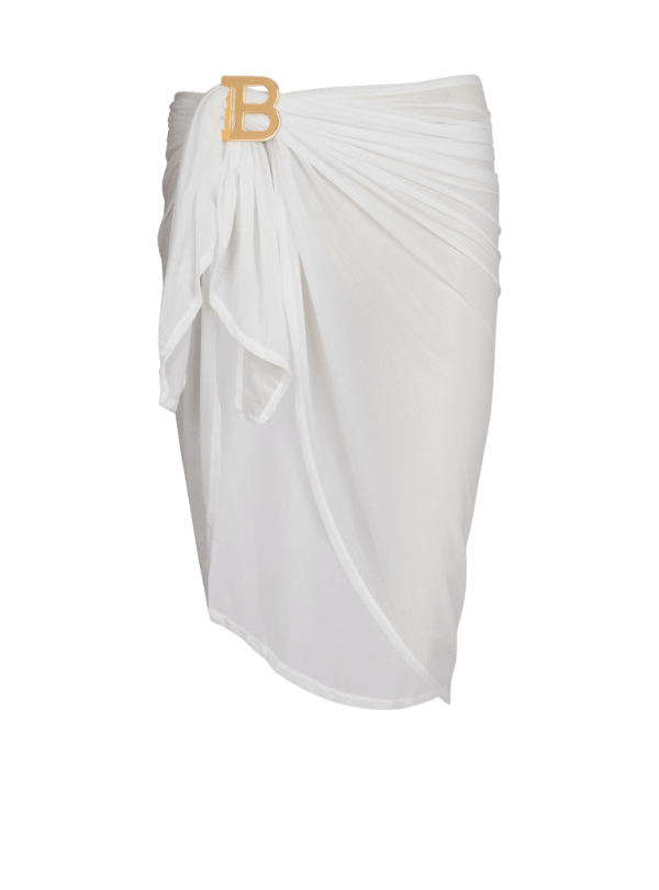 balmain paris Paréo brillant à logo beige - Femme