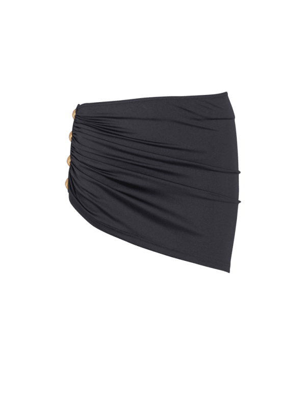 balmain paris Paréo drapé à boutons noir - Femme