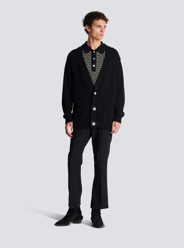 Balmain Paris Polo Monogramme Noir - Homme