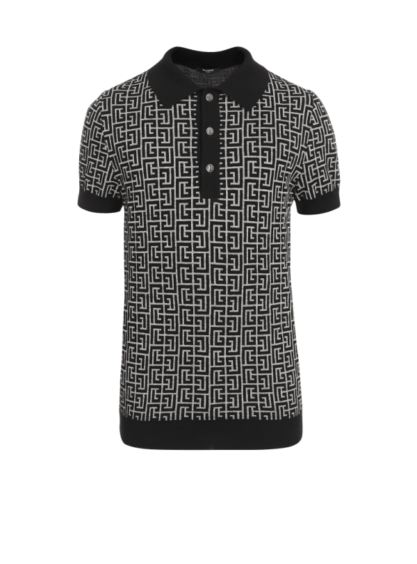 balmain paris Polo monogramme noir - Homme balmain paris Polo monogramme noir - Homme