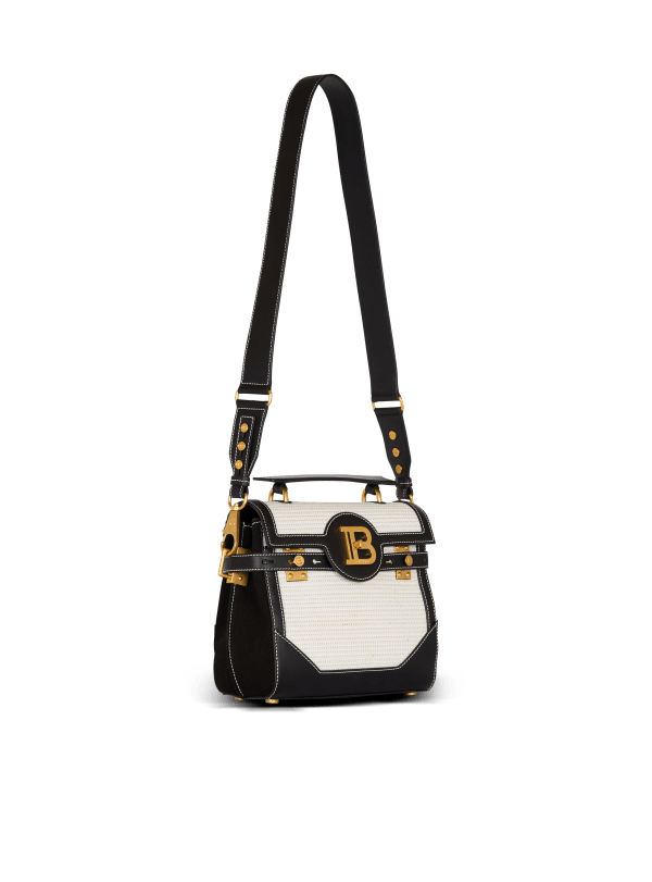 Balmain Paris Sac B-Buzz 23 En Raphia Gris - Femme