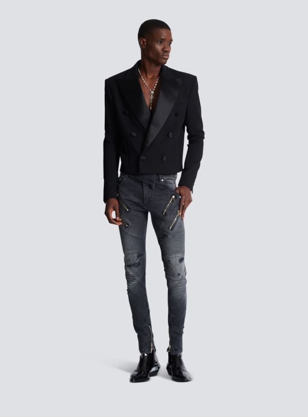 Balmain Paris Spencer En Double Crêpe Noir - Homme