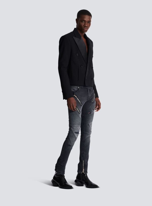 Balmain Paris Spencer En Double Crêpe Noir - Homme