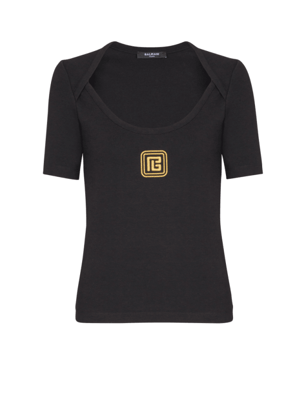 balmain paris T-shirt à logo PB - Femme