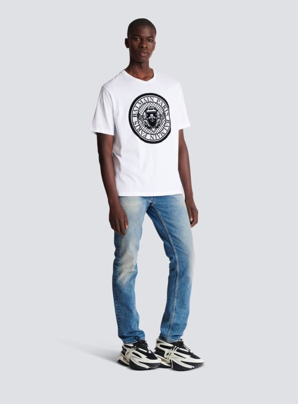 Balmain Paris T-shirt Balmain Coin Blanc - Homme