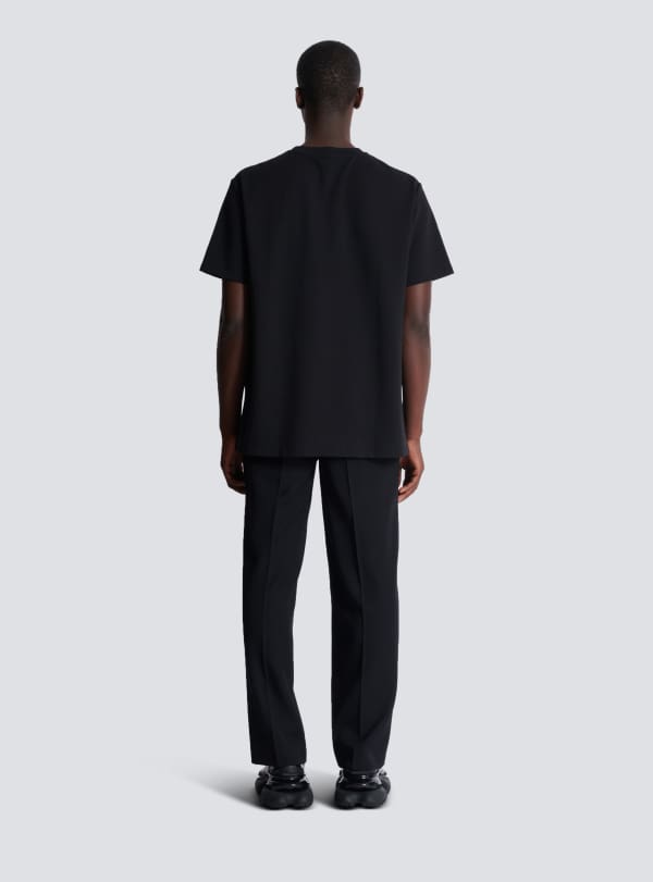 Balmain Paris T-shirt Brodé PB Noir - Homme
