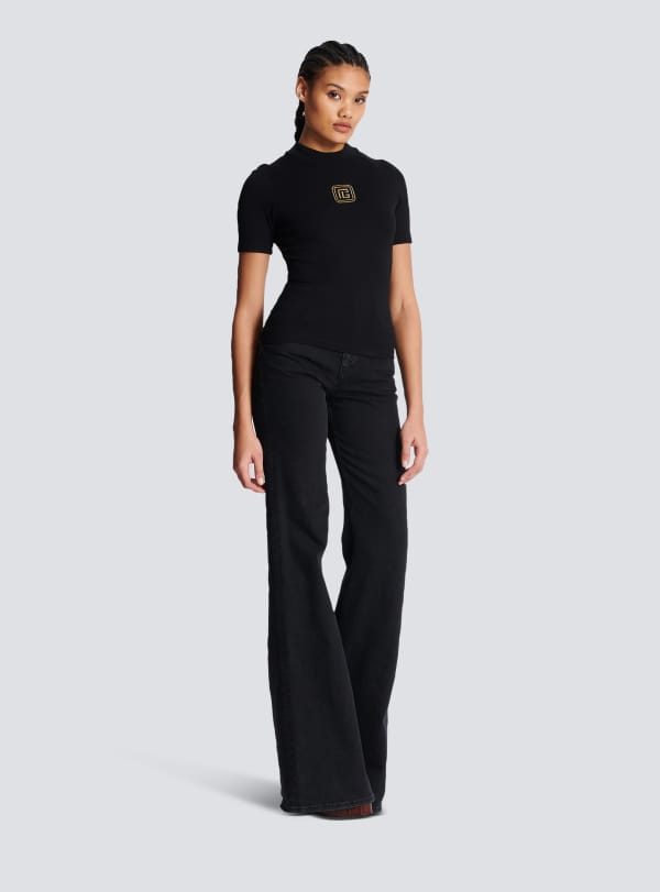 Balmain Paris T-shirt PB Retro Noir - Femme