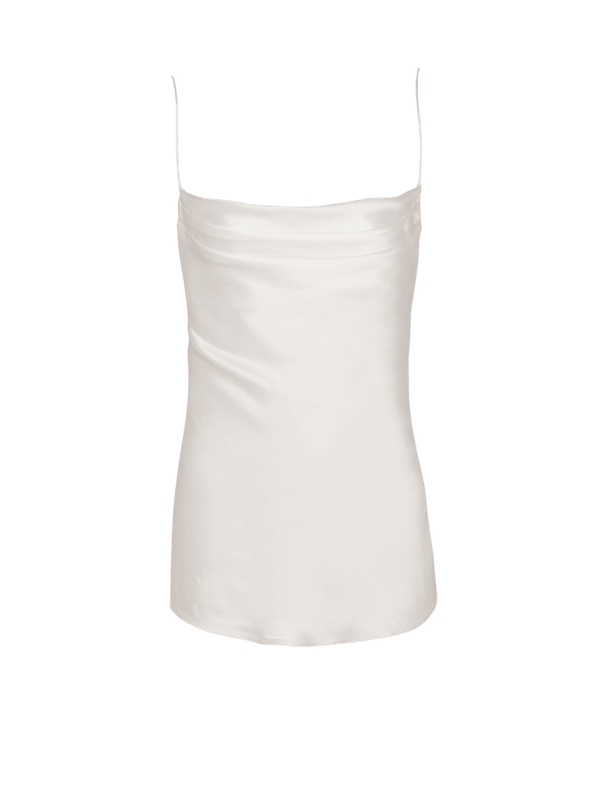 balmain paris Top en satin drapé blanc - Femme