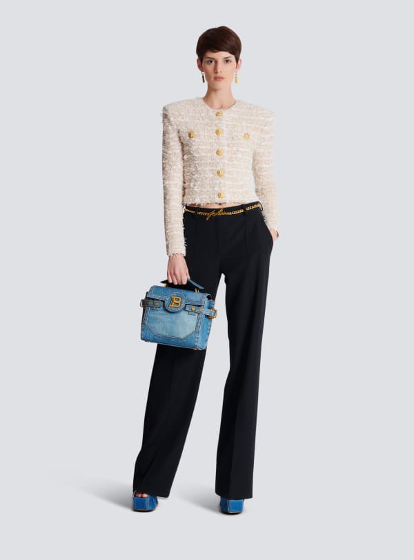 Balmain Paris Veste Courte En Tweed Or - Femme