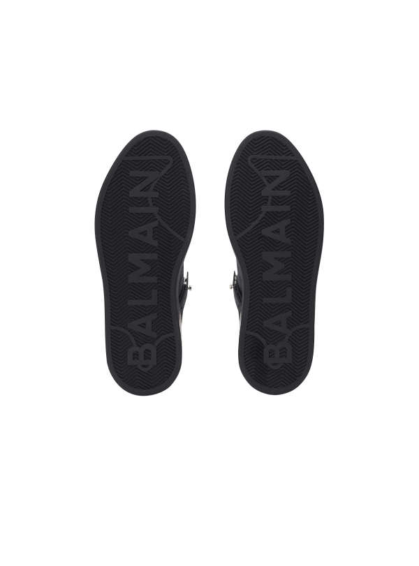Balmain Paris Baskets B-Court B-Buzz En Cuir De Veau Embossé Noir - Femme