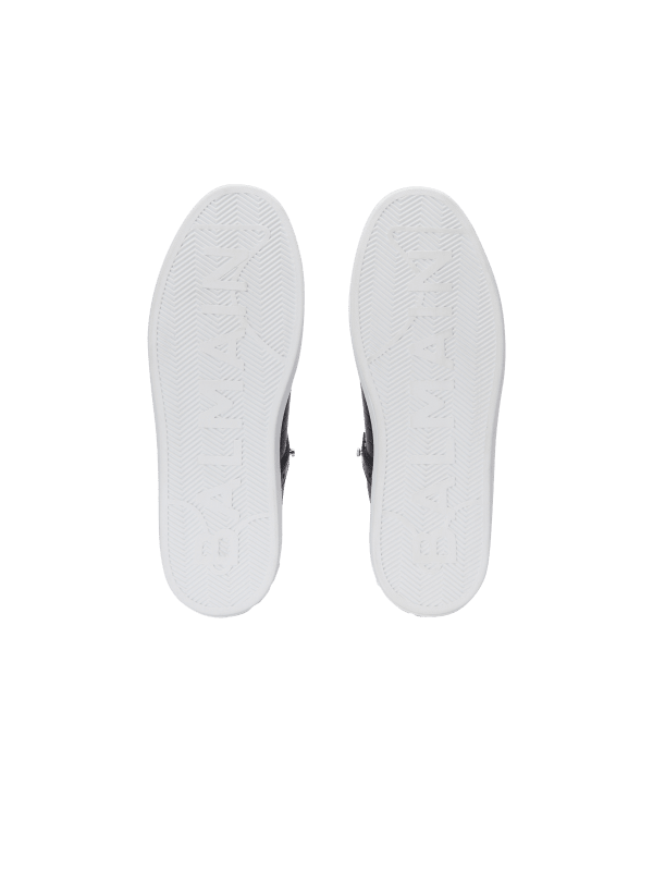 Balmain Paris Baskets B-Court B-Buzz En Cuir De Veau Embossé Noir - Homme