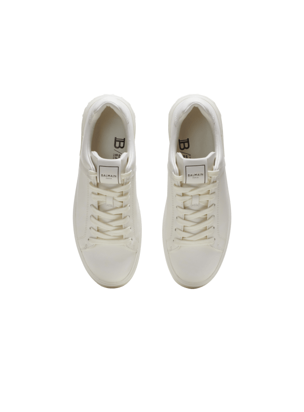 Balmain Paris Baskets B-Court En Cuir De Veau Blanc - Homme