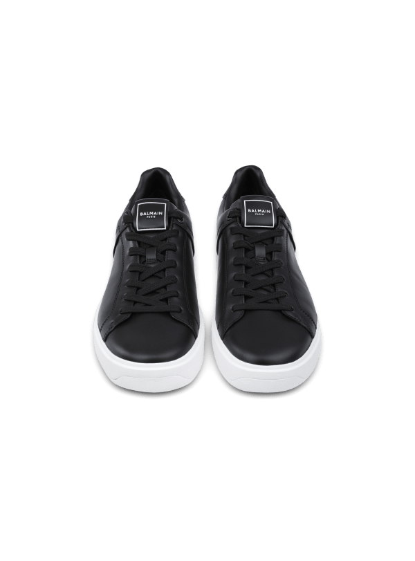 Balmain Paris Baskets B-Court En Cuir De Veau Noir - Femme