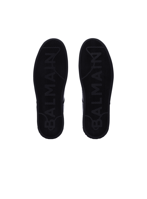 Balmain Paris Baskets B-Court En Cuir De Veau Noir - Homme