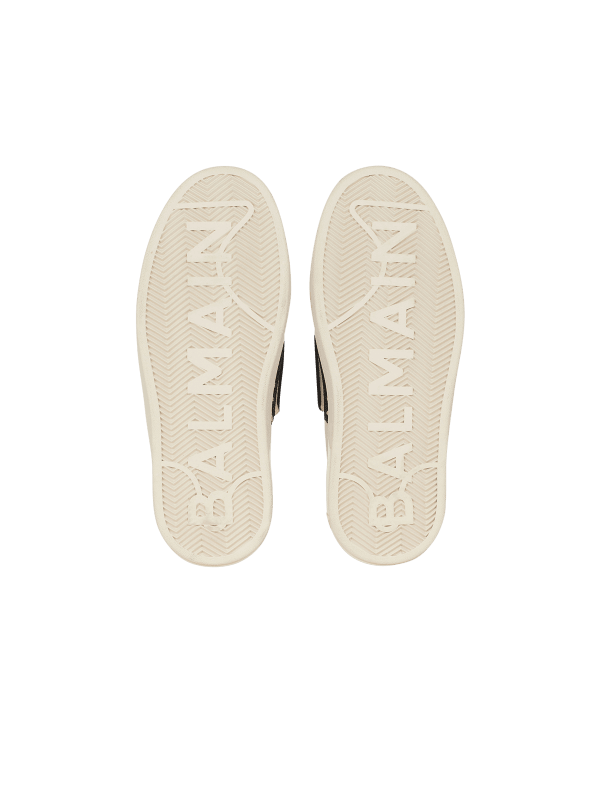 Balmain Paris Baskets B-Court En Jacquard Monogramme Blanc - Homme