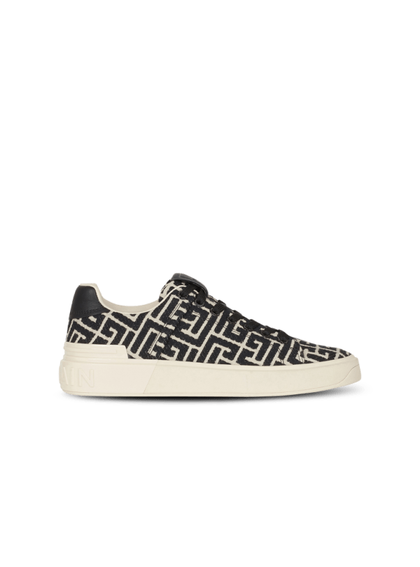 balmain paris Baskets B-Court en jacquard monogramme blanc - Homme balmain paris Baskets B-Court en jacquard monogramme blanc - Homme