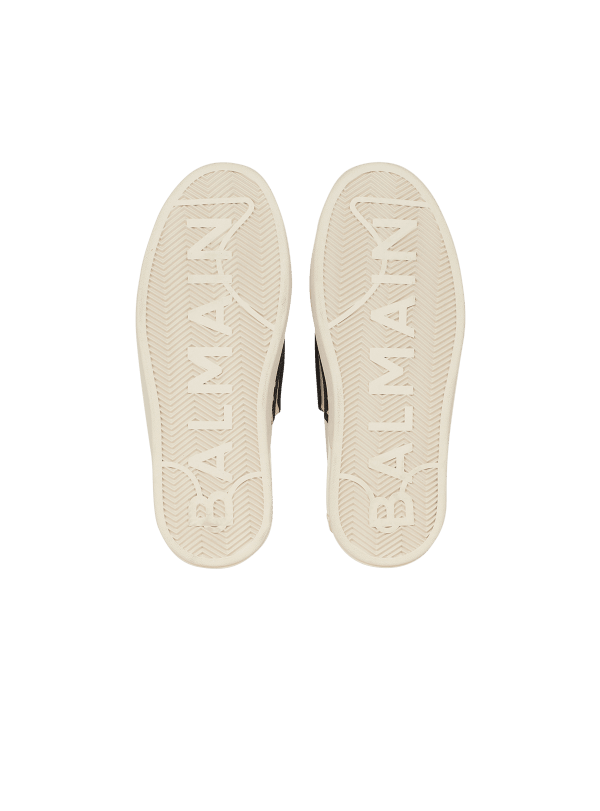 Balmain Paris Baskets B-Court En Jacquard Monogramme Noir - Femme