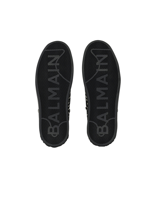 Balmain Paris Baskets B-Court En Jacquard Monogramme Noir - Homme