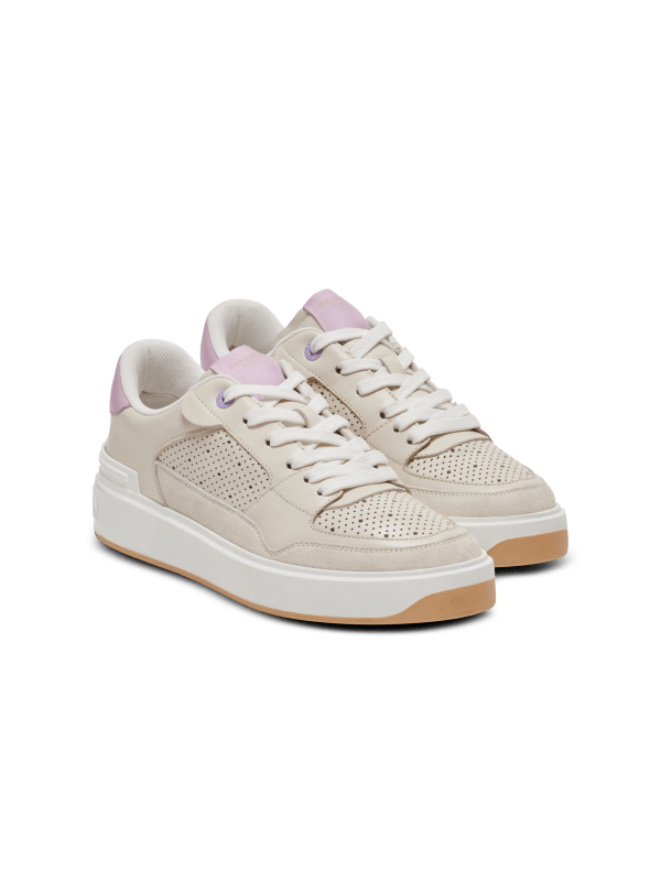 Balmain Paris Baskets B-Court Flip En Cuir Beige - Femme