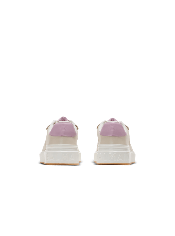 Balmain Paris Baskets B-Court Flip En Cuir Beige - Femme