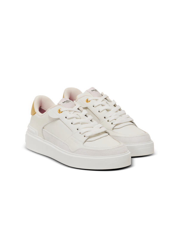 Balmain Paris Baskets B-Court Flip En Cuir De Veau Blanc - Femme