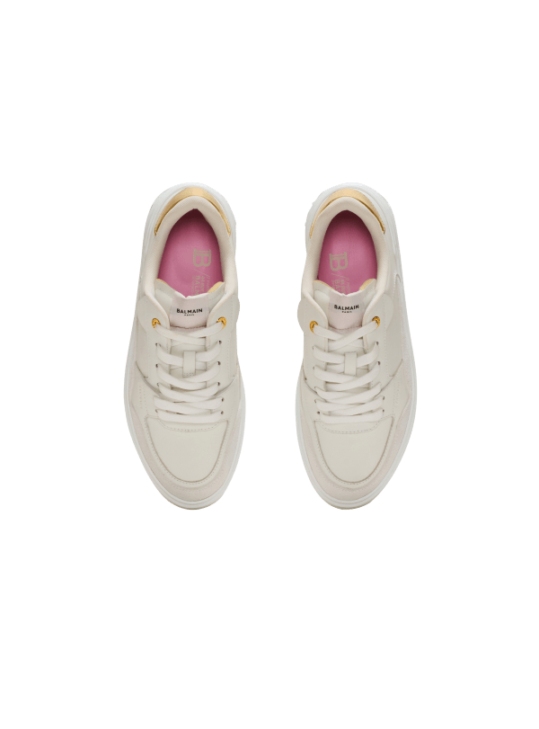 Balmain Paris Baskets B-Court Flip En Cuir De Veau Blanc - Femme