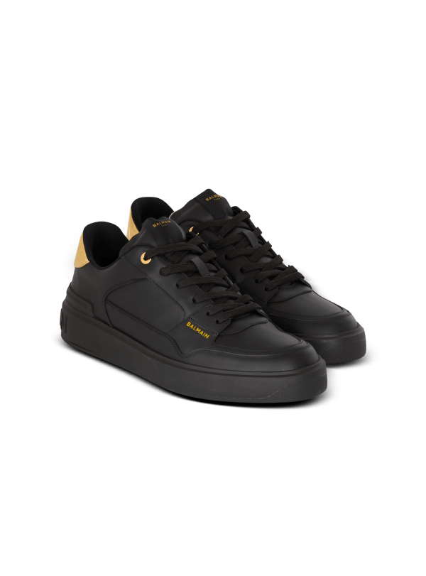 Balmain Paris Baskets B-Court Flip En Cuir De Veau Noir - Homme