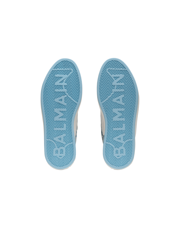 Balmain Paris Baskets B-Court Flip En Denim Monogramme Bleu Marine - Femme