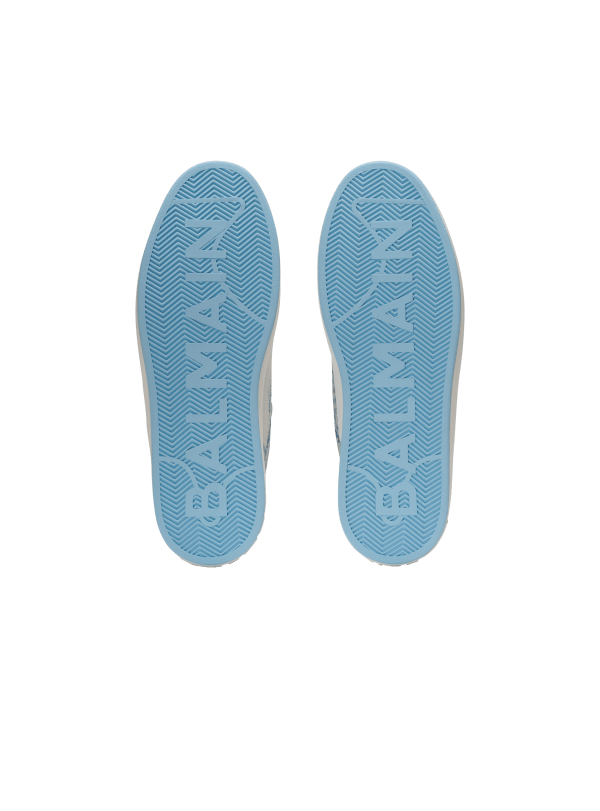 Balmain Paris Baskets B-Court Flip En Denim Monogramme Bleu Marine - Homme