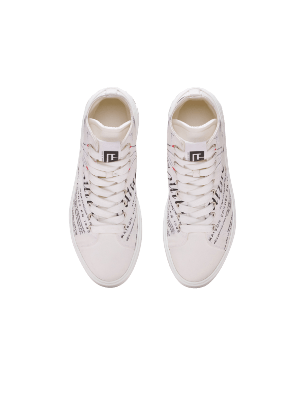 Balmain Paris Baskets B-Court High Top Imprimées Balmain Beauty Blanc - Femme