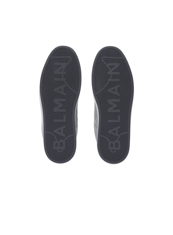 Balmain Paris Baskets B-Court Skate En Molleton Et Cuir De Veau Gris - Homme