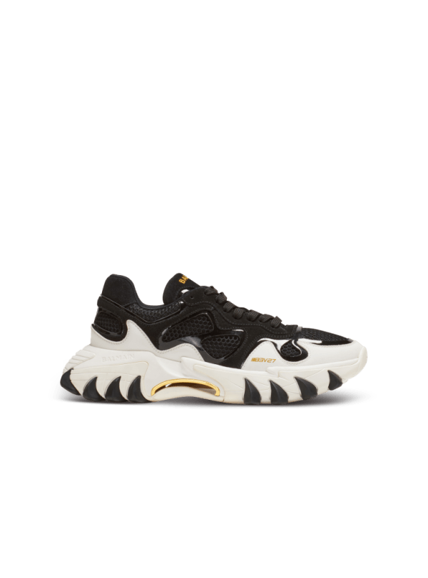 balmain paris Baskets B-East en cuir suédé et mesh noir - Femme