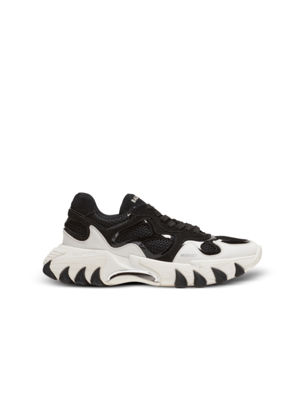 balmain paris Baskets B-East en cuir suédé et mesh noir - Homme