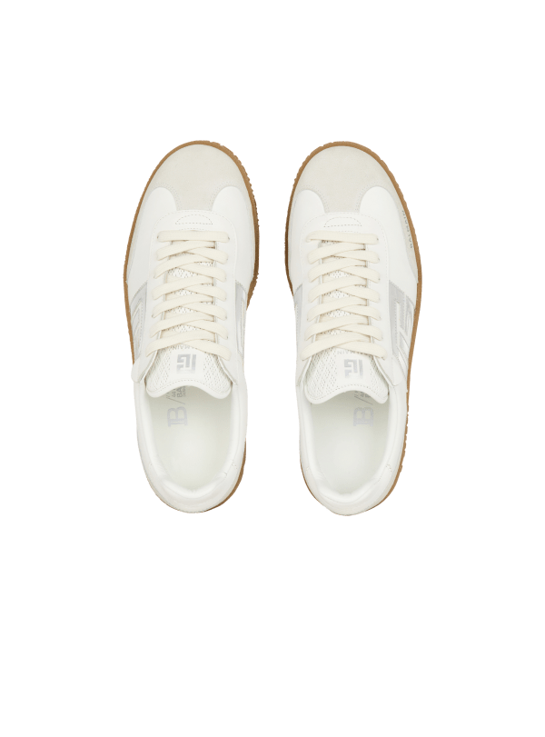 Balmain Paris Baskets Balmain Swan En Cuir De Veau Blanc - Homme