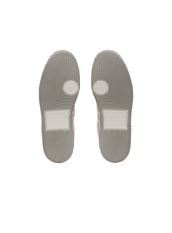 Balmain Paris Baskets Balmain Swan En Cuir De Veau Et Cuir Suédé Blanc - Homme