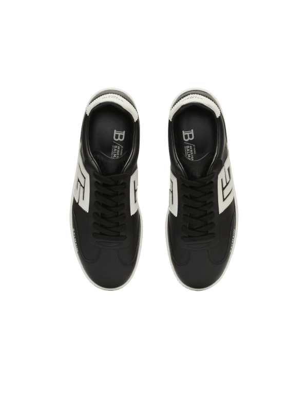 Balmain Paris Baskets Balmain Swan En Cuir De Veau Noir - Homme