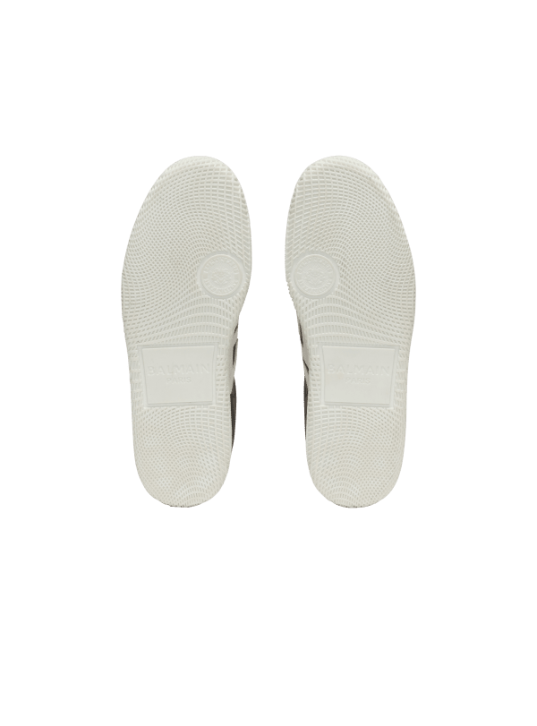 Balmain Paris Baskets Balmain Swan En Cuir De Veau Noir - Homme