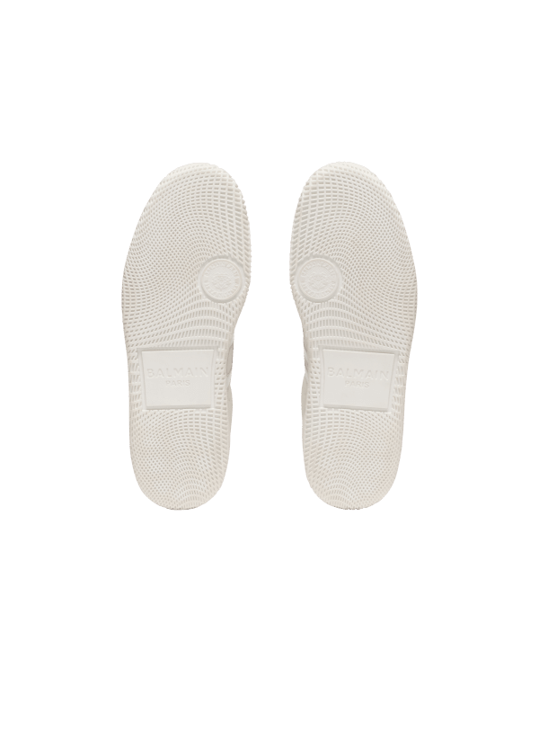 Balmain Paris Baskets Balmain Swan En Cuir Suédé Blanc - Homme