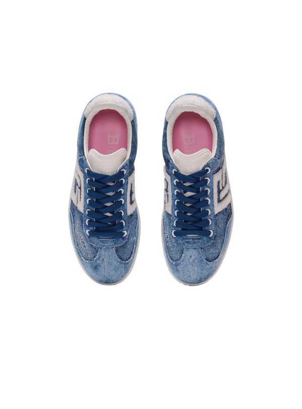 Balmain Paris Baskets Balmain Swan En Denim Bleu - Femme